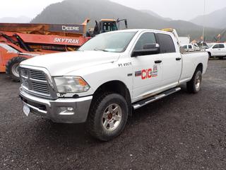 2012 Dodge Ram 2500 Heavy Duty SLT Crew Cab Pickup Truck C/w Hemi 5.7L Gas Engine, 8-Cylinder, A/T, 4x4 And IOR Aluminum Headache Rack w/ Flasher. Showing 106,789kms. VIN 3C6TD5JTXCG347477. *Note: Drivers Door Electronics Have Been Removed* 