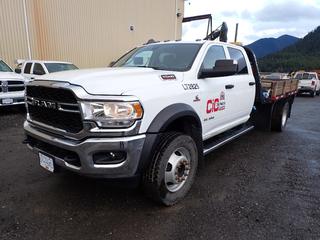 2019 Dodge Ram 5500 Heavy Duty Crew Cab Pickup Truck C/w 6.7L Cummins Turbo Diesel Engine, 6-Cylinder, A/T, 4x4  Dynamic MW Headache Rack, CM 12ft Steel Truck Bed Deck, Model 1510308, Dual Rears, Flasher And 5th Wheel Hitch. Showing 13,859kms. VIN 3C7WRNFL8KG672825