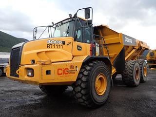 2008 John Deere 400D Articulated Dump Truck C/w Mercedes Engine, Allison Automatic Transmission, 29.4 Cubic Yard Capacity, 40-Ton, Tailgate, Motorola CB Radio, Bin Tip 380 And 29.5 R25 Tires @ 90 & 70%. Showing 12,746hrs, 83,040kms. VIN DW400DT621111