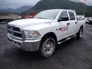 2012 Dodge Ram 2500 Heavy Duty Crew Cab Pickup Truck C/w Hemi 5.7L, A/T, 4X4 And IOR Aluminum Headache Rack w/ Flasher. Showing 107,970kms, VIN 3C6TD5CT2CG270391 *Note: Drivers Side Door Locks, Window, Electronics And Panel Removed*