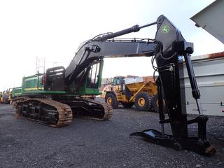 2013 John Deere 3754D Road Builder Excavator C/w 27 1/2in Triple Grouser Pads, Light Package, DHSP Low Profile Forestry Cab, A/C Cab, Quick Attach, Plumbed Accurate Thumb, Kenwood CB Radio And U/C 70%. SN 6975hrs. SN 1FF3754DVC0370048