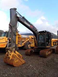 2017 John Deere 130G Excavator C/w 27 1/2in Triple Grouser Pads, Brush Guard, Light Package, Quick Attach, U/C 80%, Plumbed 106in Rear Blade, Brandt 52in Clean Up Bucket, Part 1014201-a, SN 543084, Brandt Thumb, Part 1009700, SN 541245 And Kenwood CB Radio. Showing 1668hrs. SN 1FF130GXCHD041425