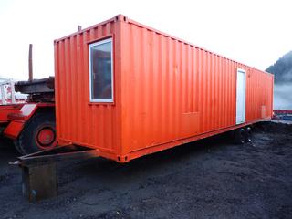 1984 40ft X 8ft Portable Field Office Container C/w Type NOc4-02-01, T/A Dolly, Pintle Hitch, Washroom/Shower Area, Outfitted With Electrical Panel, Lighting And Baseboard Heaters SN J06095‐6, CON NO. 94100022