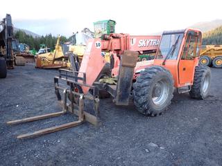 2008 JLG Skytrak Model 10054 Telehandler C/w 4x4, 5-Stage, Twin Front Outriggers, Quick Attach 4ft Forks And 17.5‐25 L‐2 Tires. Showing 4403hrs. SN 0160033195