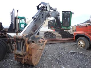 2012 John Deere 2154D Road Builder Excavator C/w 27 1/2in  Double Grouser Pads, Light Package, Low Profile Cab, A/C Cab, Quick Attach CWS 33 1/2in Dig Bucket w/ CWS Thumb, And CB Radio. Showing 4394hrs. SN 1FF2154DPC0210436