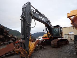 2019 John Deere 470G LC Excavator C/w 35 1/2in Triple Grouser Pads, Quick Attach, Plumbed, Brandt Thumb, Light Package, Brush Guards And Rear Camera. Showing 7748hrs. SN 1FF470GXJKF236159