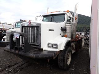 2008 Kenworth C500 T/A Winch Truck Tractor C/w 6X4 Drive, CAT C15 Acert Diesel Engine Model 2007 475, 6-Cylinder, Eaton Fuller Road Ranger, 18-speed, Shifting Hitch, Extended Deck, Chassis # 214963, Main Transmission RTLO18918B, Rear Axle D46‐170 Hp, 4.30 Ratio, PTO, 62,000 GVWR, Tulsa 60,000 Capacity Winch, Icom CB Radio, 385/65R22.5 Front Tires @ 80%, 11R24.5 Rear Tires @ 80% And Aluminum Rims. Showing 12,823hrs, 291,081kms. VIN 1XKCDB0X28R214963 *Note: No Winch Cable, Battery Dead*