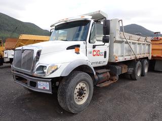 2004 International Workstar 7500 T/A Dump Truck C/w 6x4 Drive, 254in Wheel-Base, International DT530 Diesel Engine, 6-Cylinder, Eaton Fuller 10-Speed Transmission, PTO, Radio, Langfab Box, 385/65R22.5  Fronts And 11R22.5 Rear. Showing 43,619kms. VIN 1HTWNADT04J093529