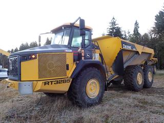 2018 John Deere 410E Articulated Dump Truck C/w 443hp, Heated Box w/ 29.7 Cubic Yard Heaped Capacity, Rear Camera And 29.5 R25 Tires. Showing 4881hrs, 46,611kms. VIN 1DW410ETPJF693285