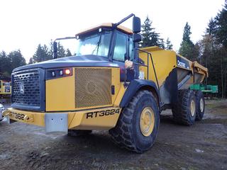 2018 John Deere 410E Articulated Dump Truck C/w 443hp, Rear Camera, Heated Box w/ 29.7 Cubic Yard Heaped Capacity, CD/Radio And 29.5R25 Tires. Showing 4583hrs, 44,182kms. VIN 1DW410ETCJF693624