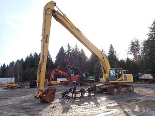 2013 Komatsu PC490LC-10 Excavator C/w Long Reach, 31 1/2in Triple Grouser Pads, Ice Breakers, Accurate 56in Clean Up Bucket, Young Boom And Rear Camera. Showing 52978hrs. SN A40425, PIN KMTPC239E54A40425 *Note: Do Not Run, Rotary Valve Disconnect*