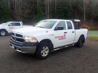 2013 Dodge Ram 1500 Light Duty Crew Cab Pickup Truck C/w 3.6L VVT Engine, A/T, 4X4, Whelen Rear Oversize Sign w/ Flashers And Radio. Showing 142,627kms. VIN 1C6RR7FG7DS713246