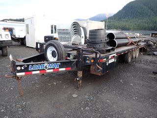 2013 Load Max Tri-axle 30ft Equipment Trailer C/w Beavertails, Steel/Wood Deck, Hopkins Break-Away System, Under Deck Storage Box, Pintle Hitch, Ramp Trailer Jack, 12,000 Lb. Support, 10,000 Lb. Lift Capacity, Dexter Axle And 235/R16 Tires. VIN 4ZEPS2634D1040079