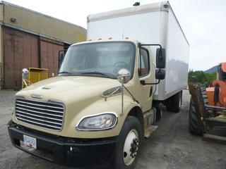 2014 Freightliner S/A Delivery Truck C/w 5 Ton, 4x2 Drive, A/T, 6.7L Cummins Diesel Engine, 6-Cylinder, Slide Out Rear Ramp, 2013 Colins Box Sn 18821, Roll Up Door, 11,793 Kg GVWR, Dual Rear Wheels And 11R22.5 Tires. Showing 102,812kms. VIN 1FVACWDU6EHFL7953