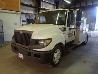 2012 International Terrastar SFA Welding/Mechanics/Service Truck C/w 4x2, 6.4L Maxxforce Advanced Diesel Engine, Allison Automatic Transmission, Dual Rear Wheels, VMAC TDC Rear Tool Deck, , Hose Reels, Maxlift MJ100 3-section Crane, Torch Set, Miller Trailblazer 325 Portable Welder, 255/70R19.5 Tires And Steel Rims. Showing 29,425kms. VIN 1HTJSSKK3CJ398671