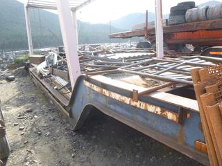 T/A Lowbed Trailer C/w 11R22.5 Tires, Steel & Misc. Parts *Note: Bent Frame, No Deck* 