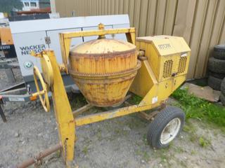 S/A Model CMS6 Portable Stow Cement Mixer C/w Ball Hitch And Honda GX240 8.0 Motor. SN SDA751004