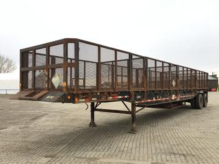 1988 Utility 45' T/A Deck Trailer c/w Steel Cage, (4) Sections, (8) Doors, Open Top, (2) Underbelly Storage Sections, 11R22.5 Tires, VIN JC955406