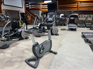 Life Fitness 95C Lifecycle Upright Bike c/w 17" Monitor, S/N ALX103676.