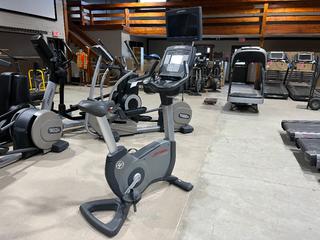 Life Fitness 95C Lifecycle Upright Bike c/w 17" Monitor, S/N ALX103551.