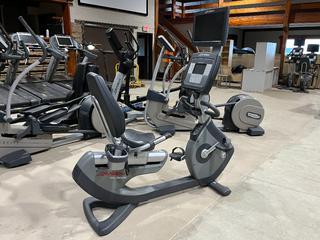 Life Fitness 95R Lifecycle Recumbent Bike c/w 17" Monitor, S/N ARL102853.