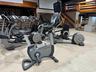 Life Fitness 95C Lifecycle Upright Bike c/w 17" Monitor, S/N ALX103698.