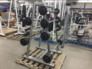 Life Fitness Barbell Rack c/w GPI 30-110Lbs Barbells, S/N 080710000230.