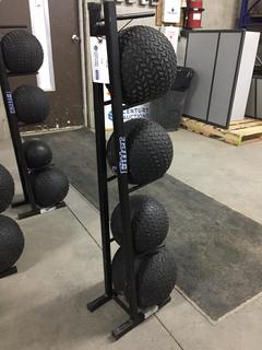 Fitter Medicine Ball Rack c/w Assorted Slam Balls.