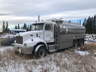 Selling Off-Site -  2002 Peterbilt 330 T/A Fuel Truck c/w Cummins 8.3L, Eaton Fuller 15 Spd, A/C, PTO, Dual Pump, Advance 17,400L Tank, Hose Reels, Ticket Printer, Showing 79569 Kms, VIN 2NPNZ9X82M574250. Approx. 230,000 Kms & 19,500 Hours. Located at Sundre, AB., Viewing By Appointment Contact Graham to Arrange Viewing 403-968-7697.