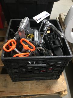 Crate of Weight Add-Ons, Spring Collars, Pins, Rubber Bands, Etc.