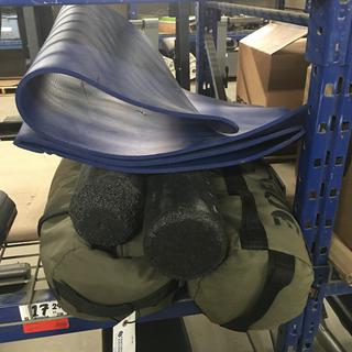 (2) Rogue Sand Bags, (2) Foam Rollers & (2) Floor Mats.