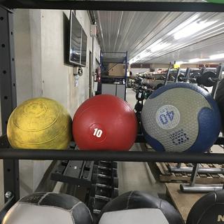 (3) Medicine Balls, 8lb, 10lb & 40lb.