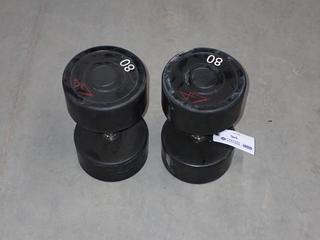 Pair of GP 80lb Dumbbells.