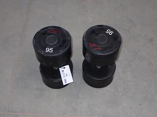 Pair of GP 95lb Dumbbells.