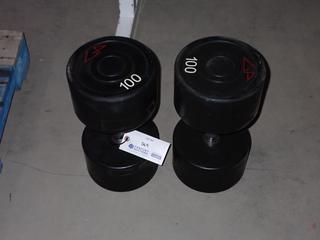 Pair of GP 100lb Dumbbells.