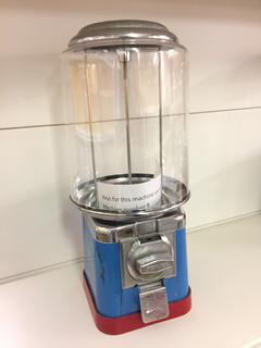 Northern Beaver Gumball Machine (Blue). Approximately 18"H x 7"L. *Note: Keys For This Machine Are In Office