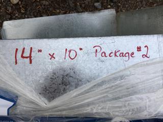 (2) Pieces Of Ductwork 14" x 10" x 60" and Reducer 14" x 15" to 14" x 10".
