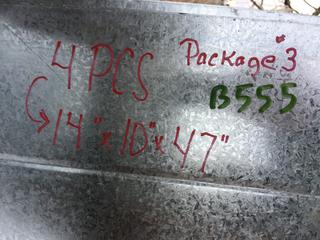 (4) Pieces Of Ductwork 14" x 10" x 47" and Reducer 14" x 15" to 14" x 10".