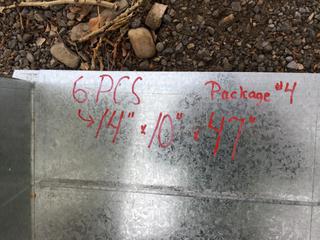 (6) Pieces Of Ductwork 14" x 10" x 47" and Reducer 14" x 15" to 14" x 10".