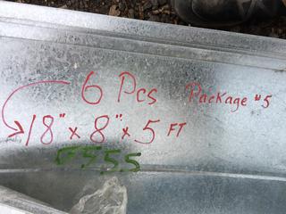 (6) Pieces Of Ductwork 18" x 8" x 60" and End Cap.