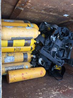 Crate of Assorted Hardware, Castors, Air Tanks, MSA Aircub 502 etc.