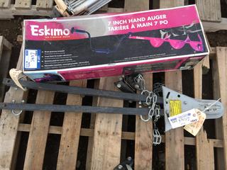 Eskimo 7" Hand Auger c/w 2" Ball Hitch Mount.
