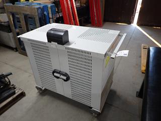 Rolling Shop Cart c/w Power Bar and Charging Station 26" x 49" x 40".