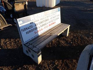 Park Style Bench Wood/Concrete - Bench is 18" x 6' and Back is 24" x 6'.