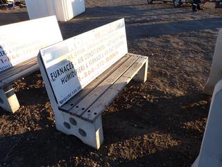 Park Style Bench Wood/Concrete - Bench is 18" x 6' and Back is 24" x 6'.