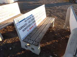 Park Style Bench Wood/Concrete - Bench is 18" x 6' and Back is 24" x 6'.