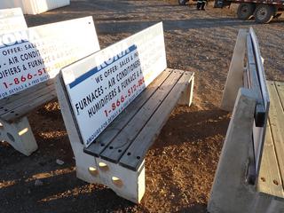 Park Style Bench Wood/Concrete - Bench is 18" x 6' and Back is 24" x 6'.