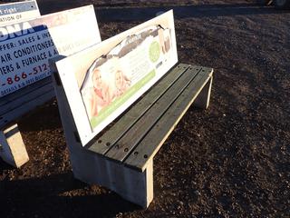Park Style Bench Wood/Concrete - Bench is 18" x 6' and Back is 24" x 6'.
