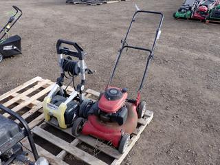 Honda 20" Lawn Mower and Karcher 2000 Psi Pressure Washer. *Requires Repair*.