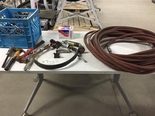 Crate Containing Air Tools, Hammers and Air Hose.